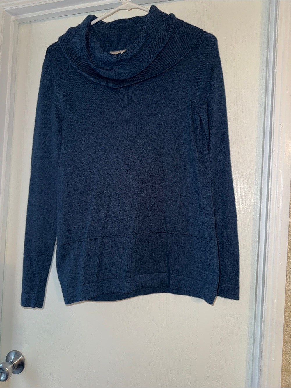LOFT Teal/Navy Blue Cowl Neck Sweater